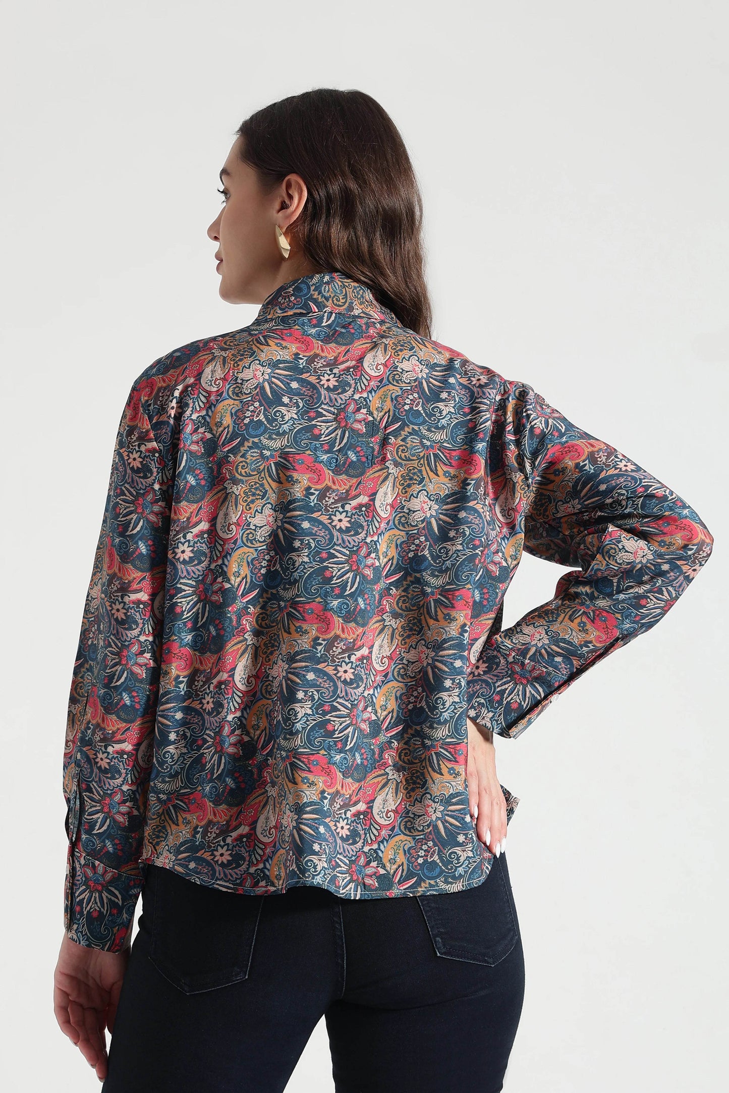 Multicolor Paisley Print Viscose Shirt - Fabravaa