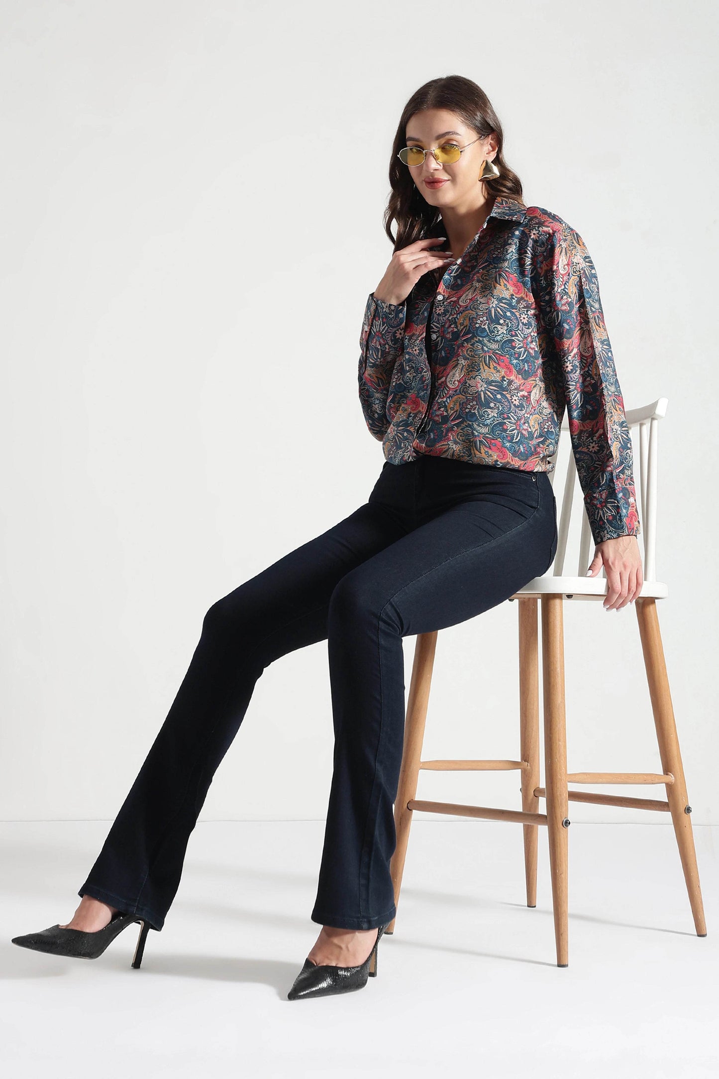 Multicolor Paisley Print Viscose Shirt - Fabravaa