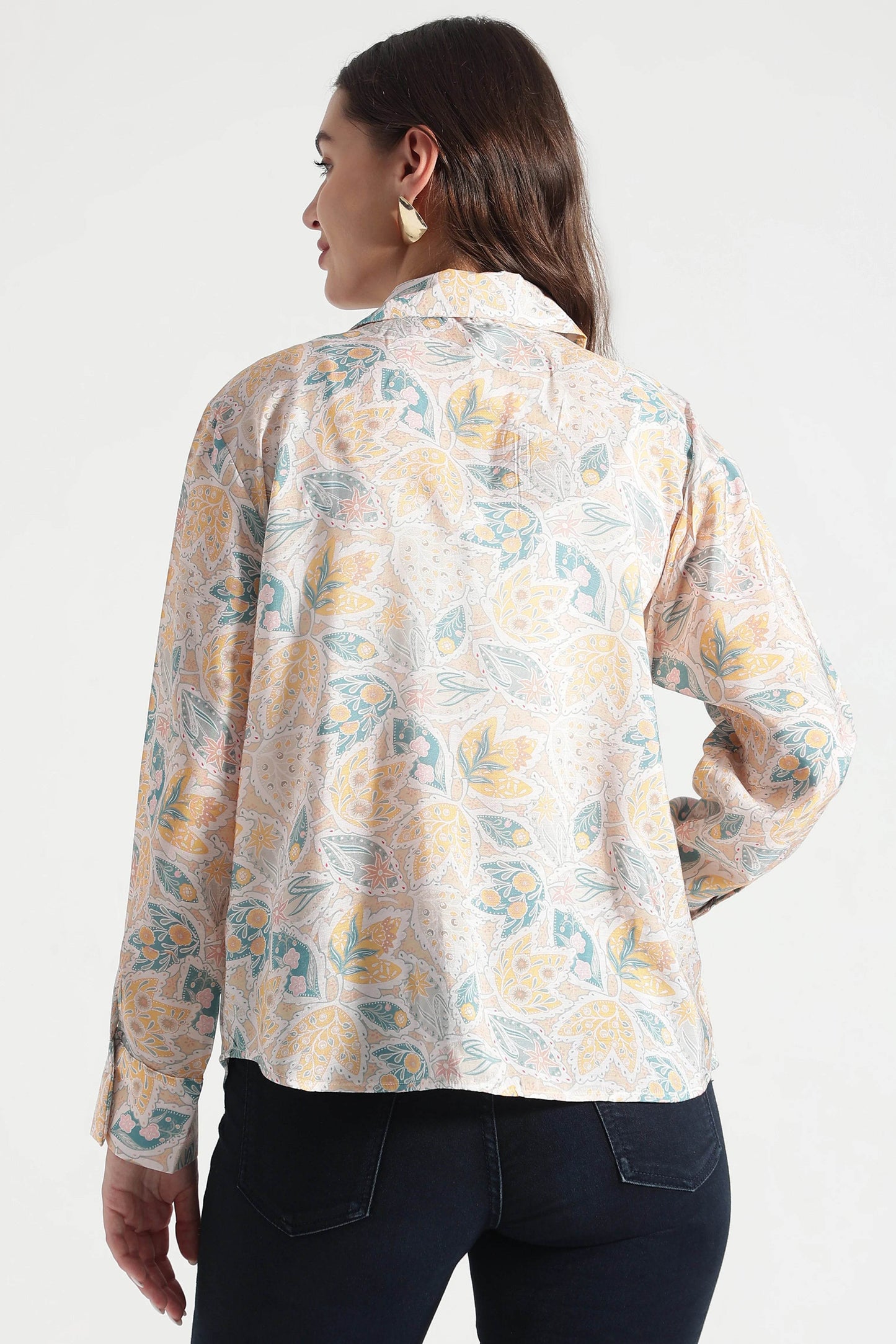 Pastel Floral Mix Print Button Down Shirt - Fabravaa