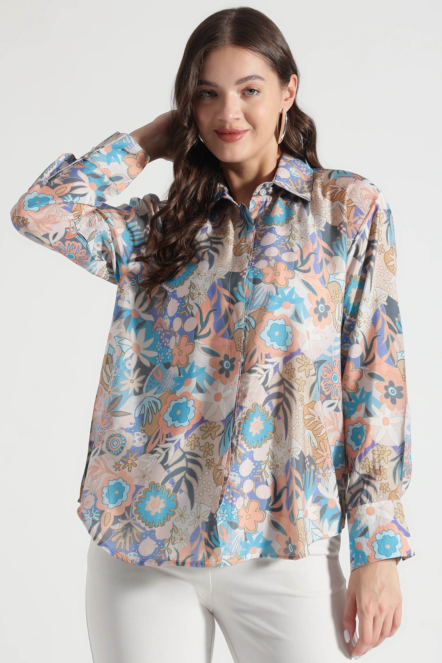 Pastel Floral Viscose Casual Shirt - Fabravaa