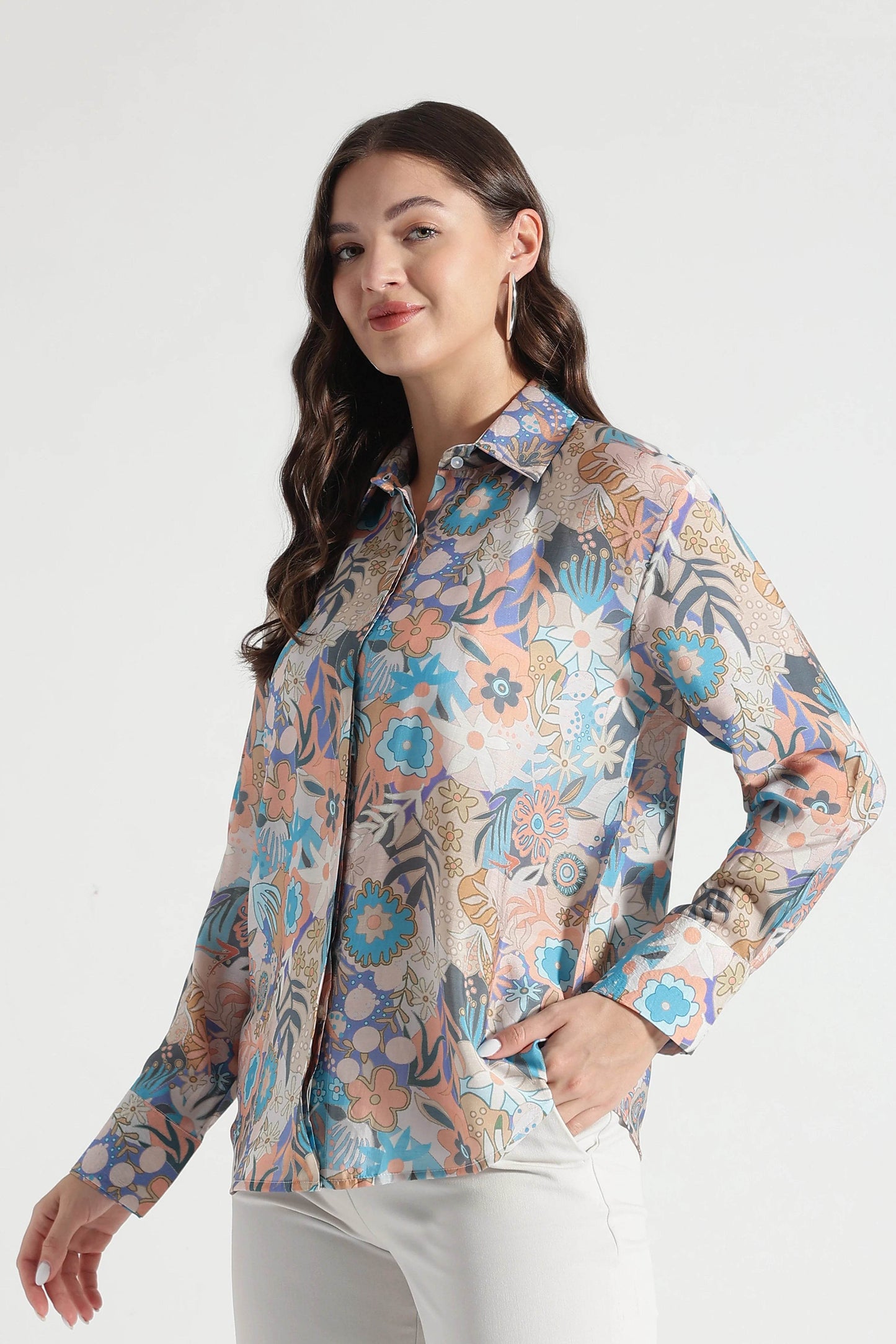 Pastel Floral Viscose Casual Shirt - Fabravaa