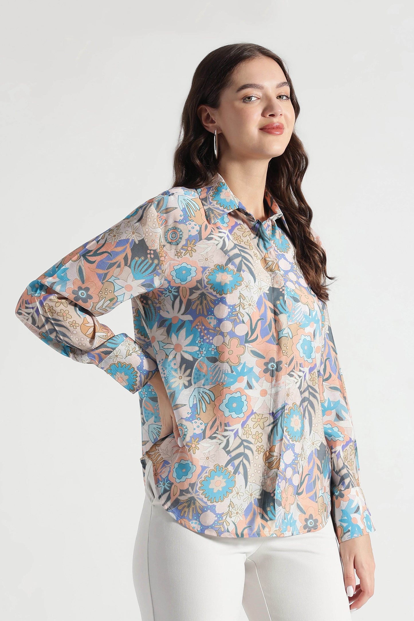 Pastel Floral Viscose Casual Shirt - Fabravaa