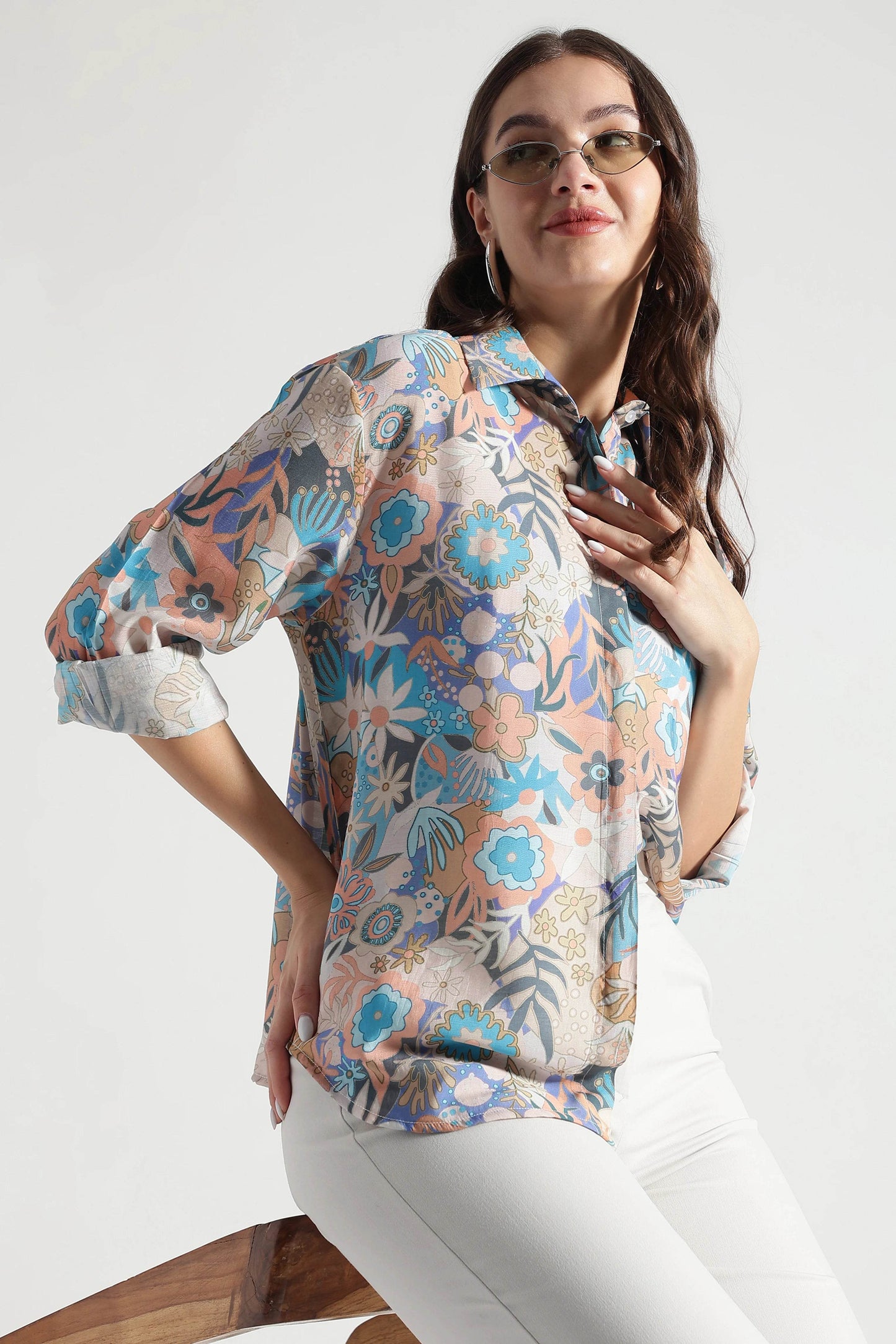 Pastel Floral Viscose Casual Shirt - Fabravaa