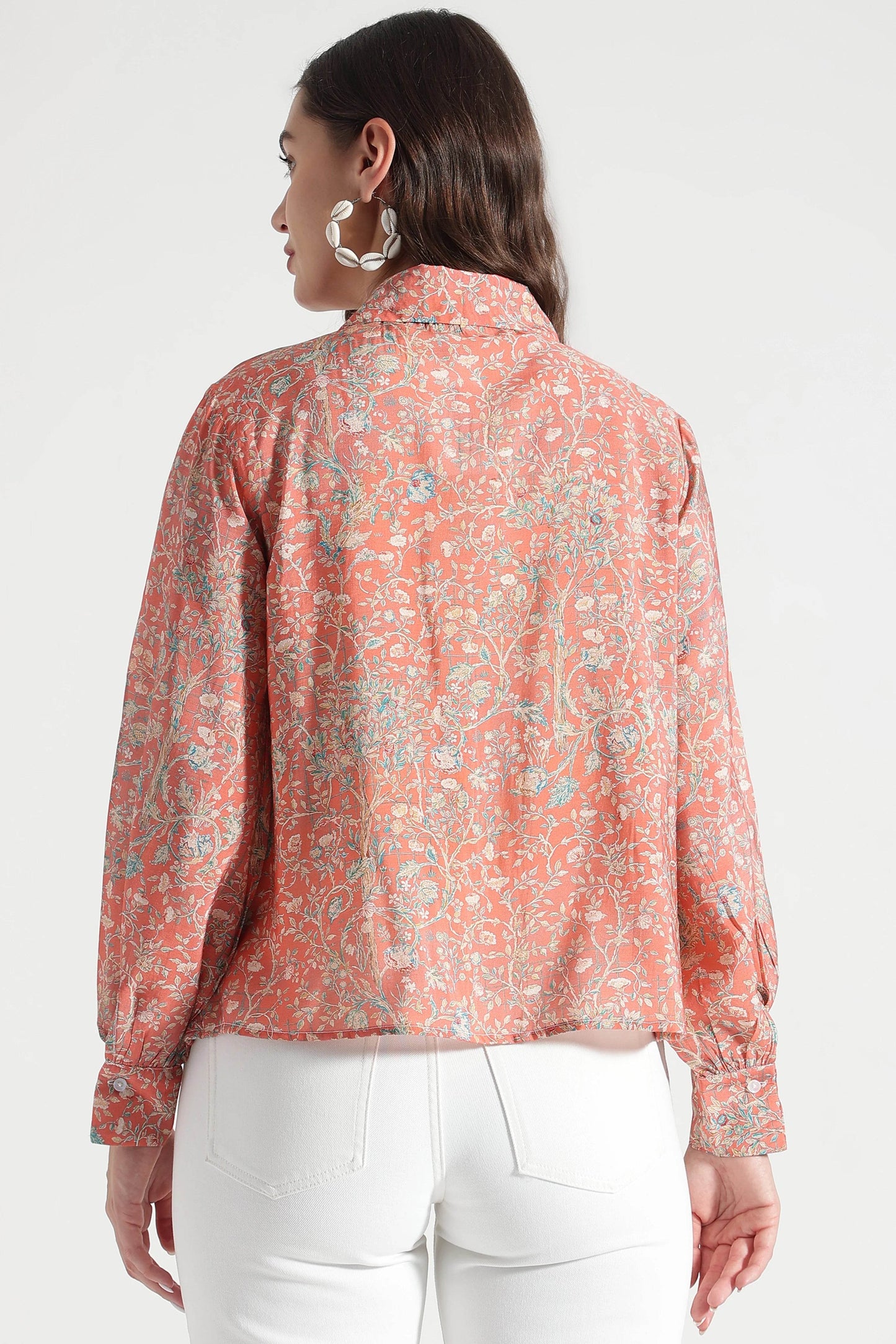 Coral Floral Paisley Viscose Shirt - Fabravaa
