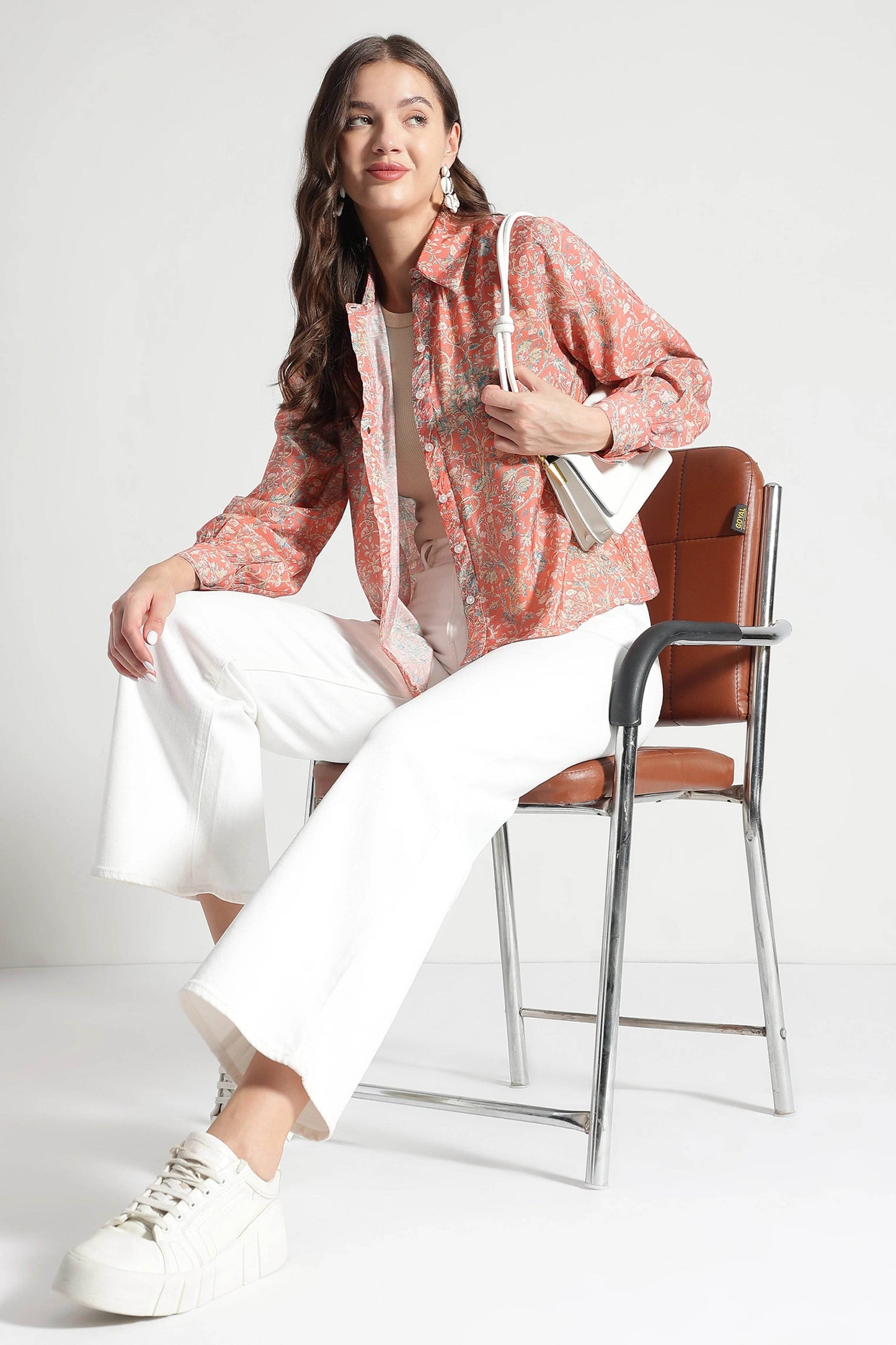 Coral Floral Paisley Viscose Shirt - Fabravaa
