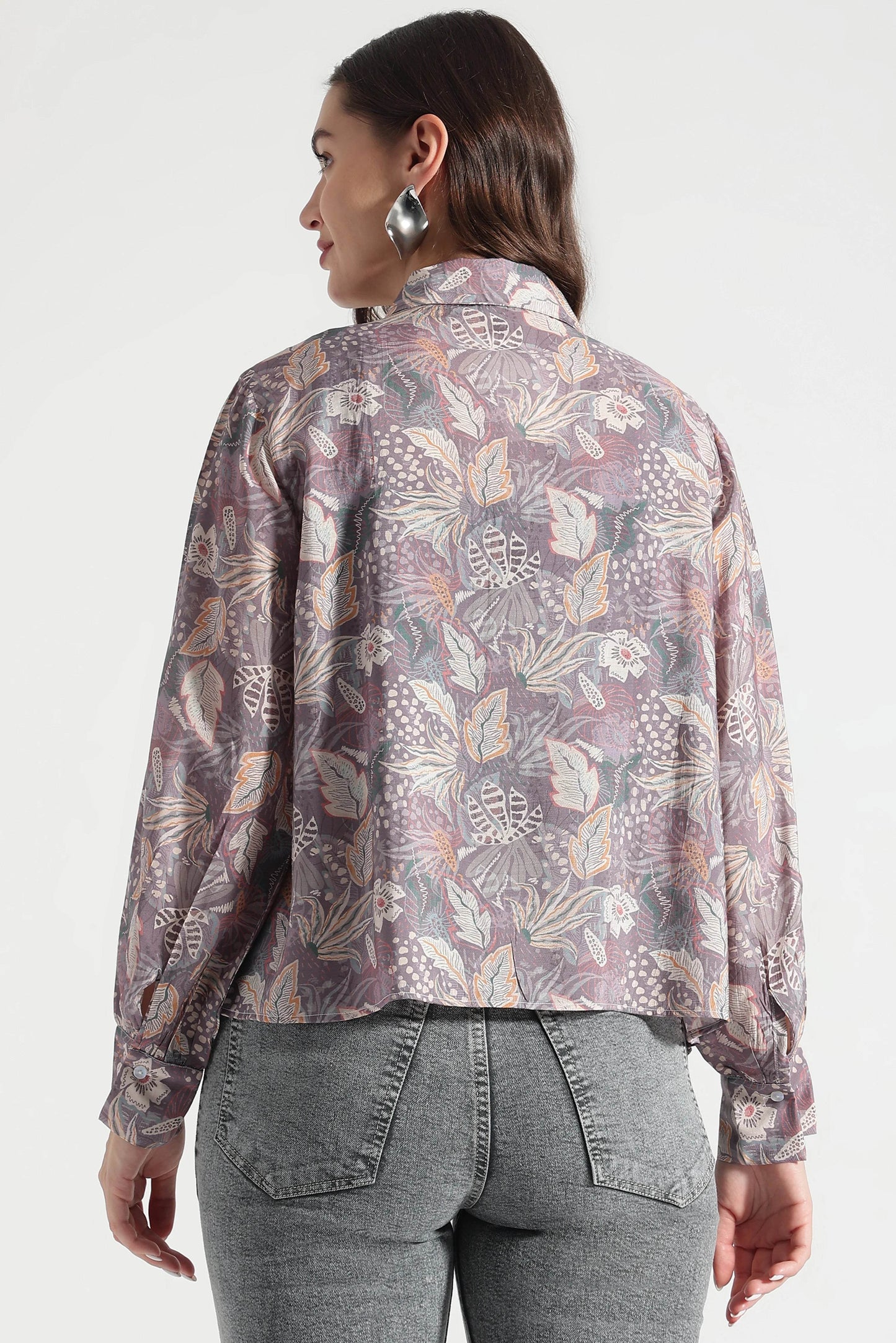 Plum Botanical Printed Casual Shirt - Fabravaa