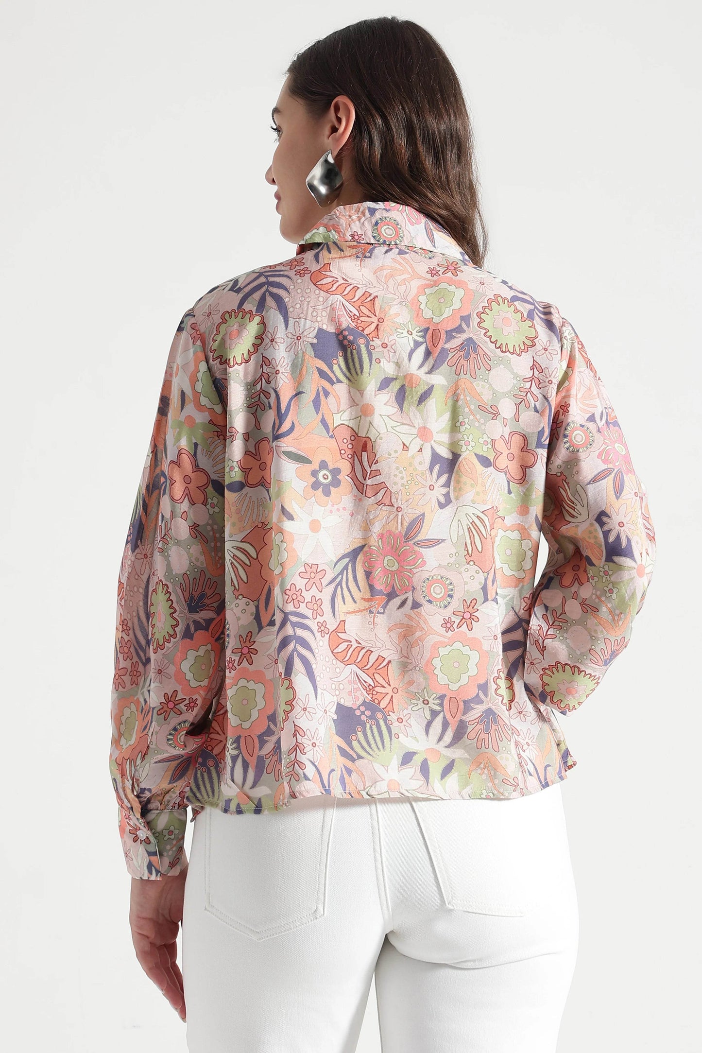 Pastel Garden Bloom Printed Viscose Shirt - Fabravaa