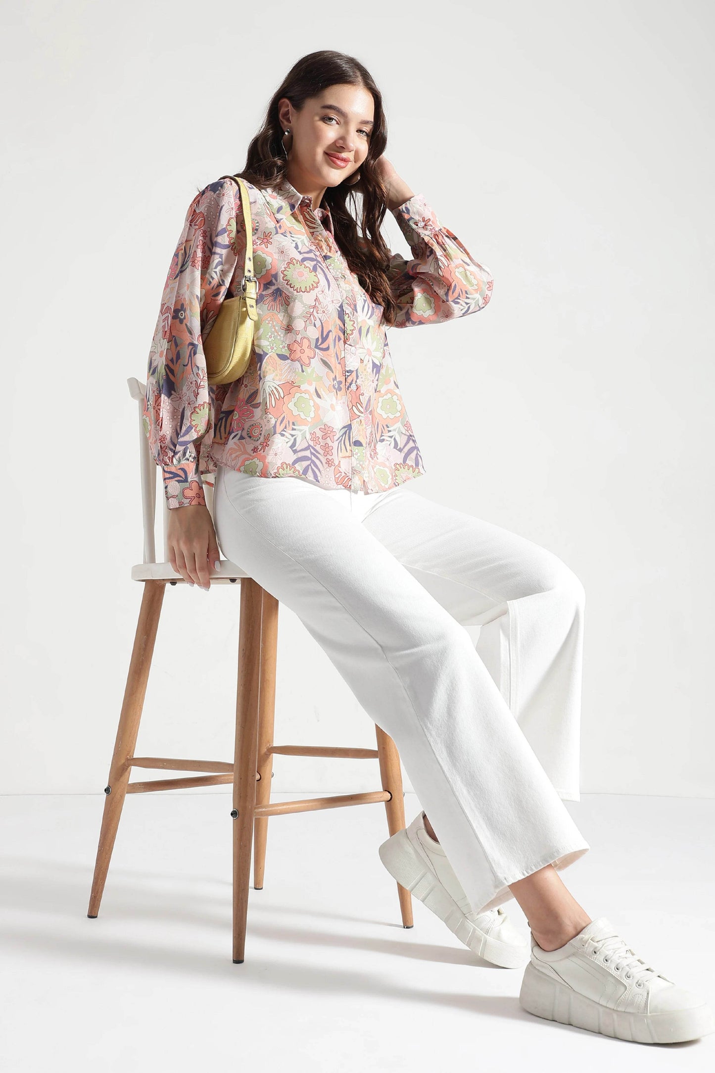 Pastel Garden Bloom Printed Viscose Shirt - Fabravaa