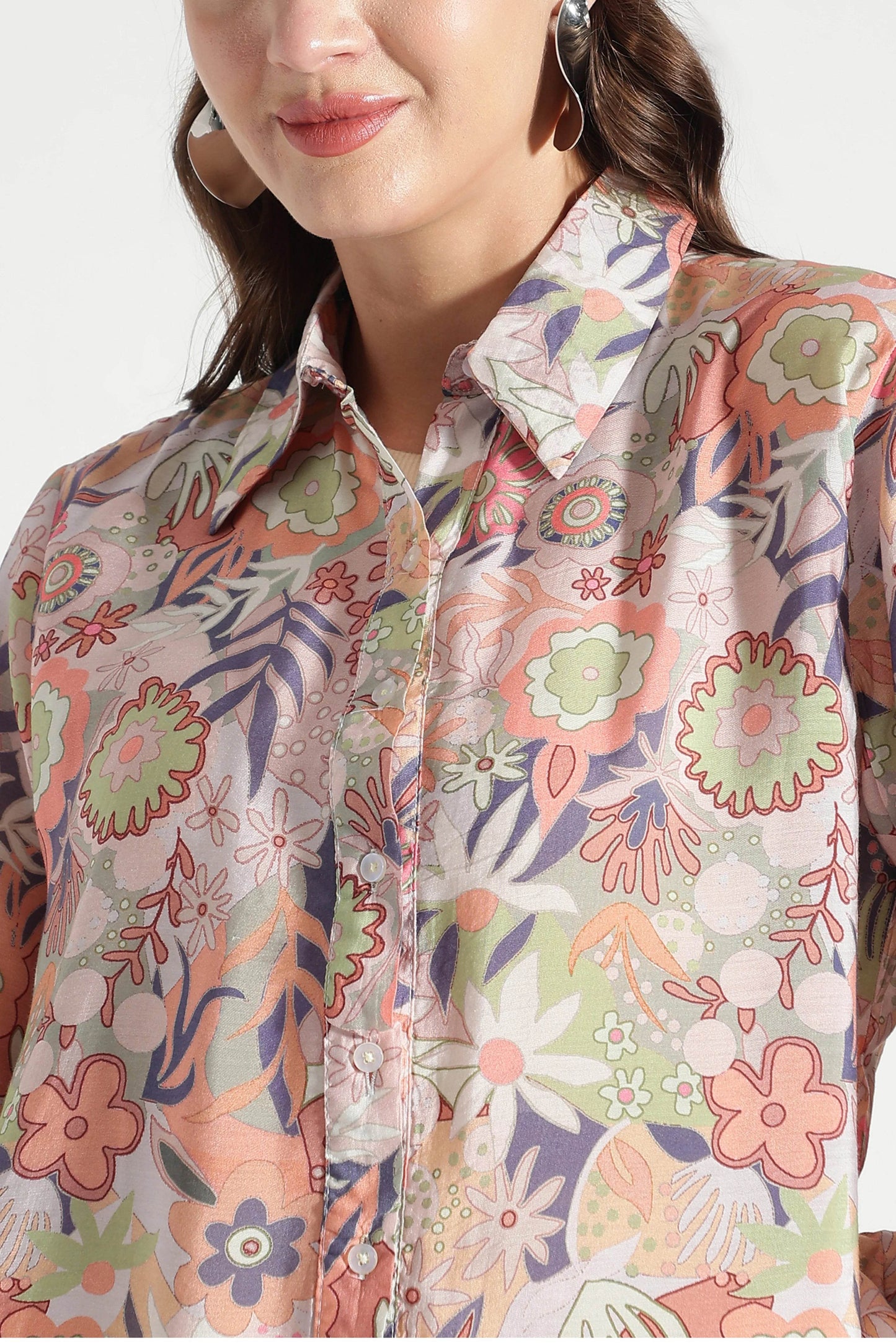 Pastel Garden Bloom Printed Viscose Shirt - Fabravaa