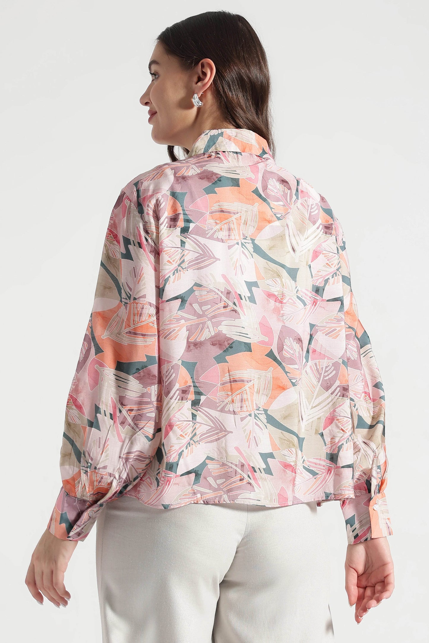 Muted Tropics Abstract Leaf Shirt - Fabravaa