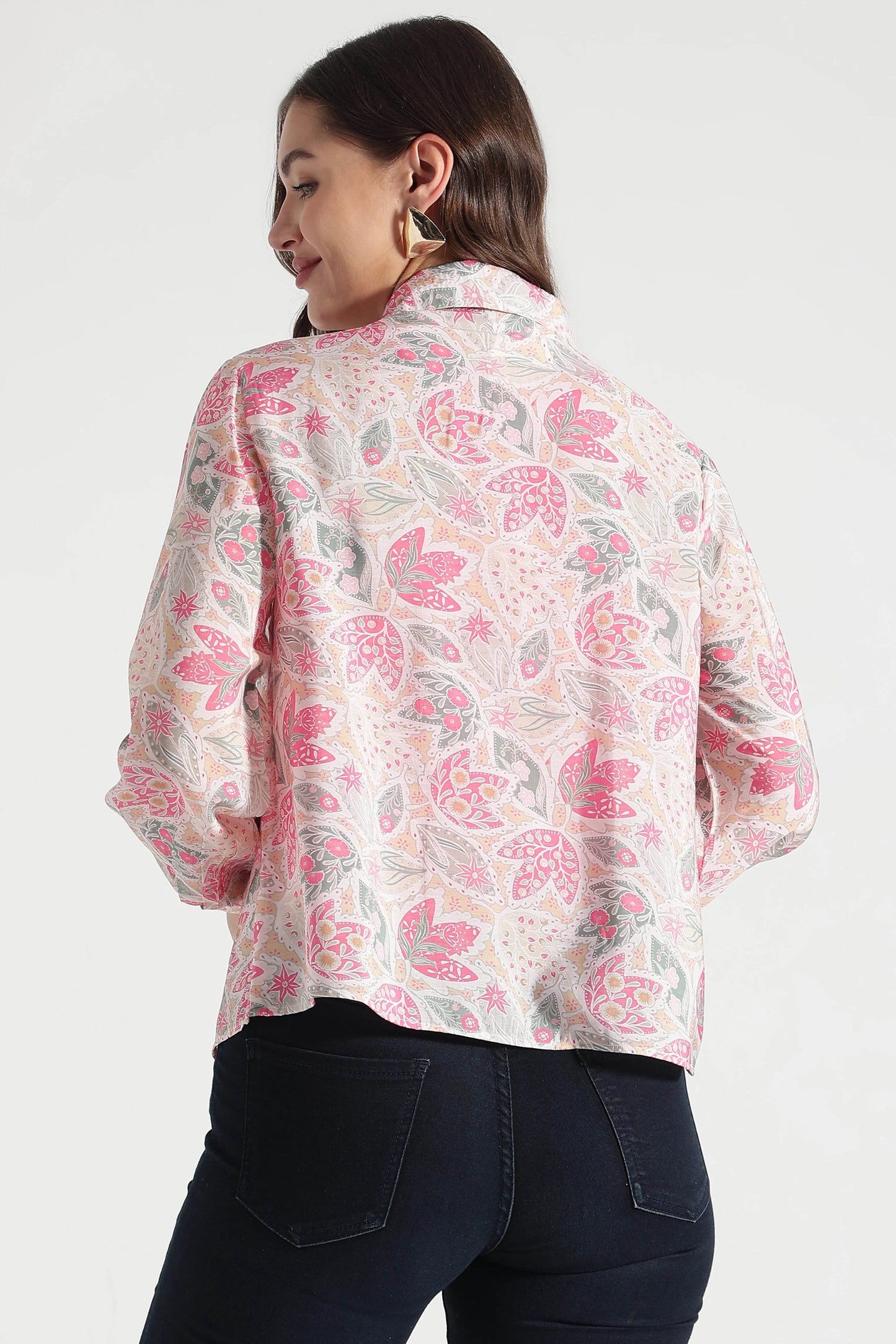 Floral Blossom Button-Down Shirt - Fabravaa