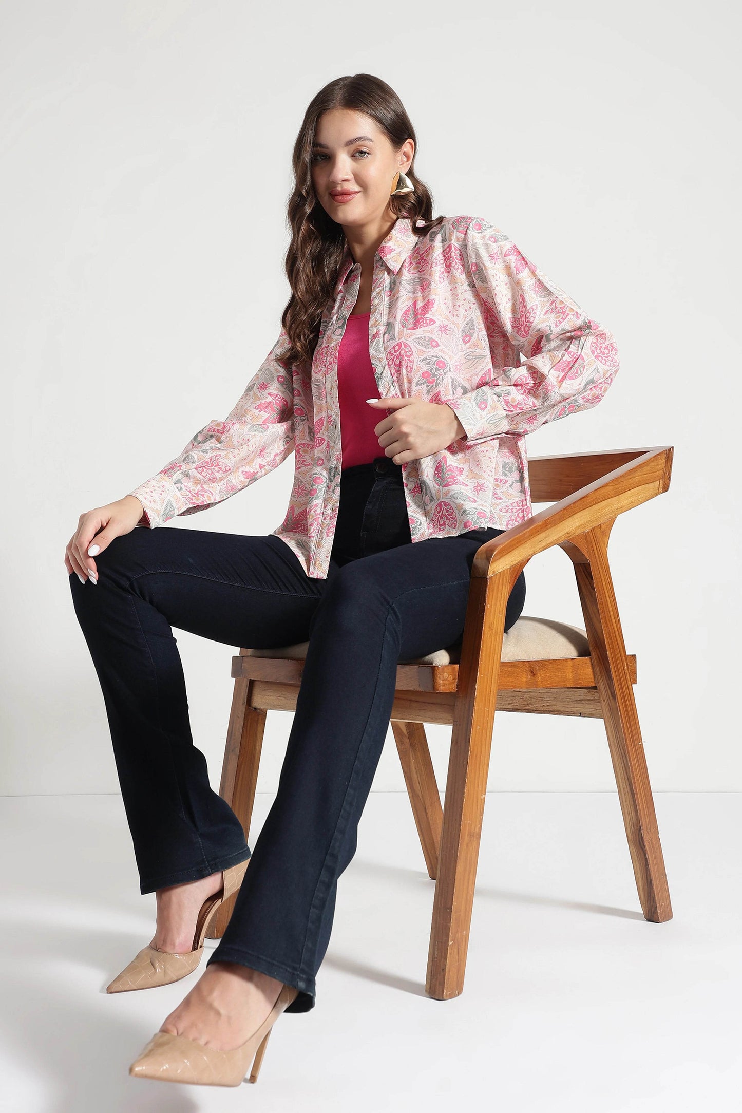 Floral Blossom Button-Down Shirt - Fabravaa