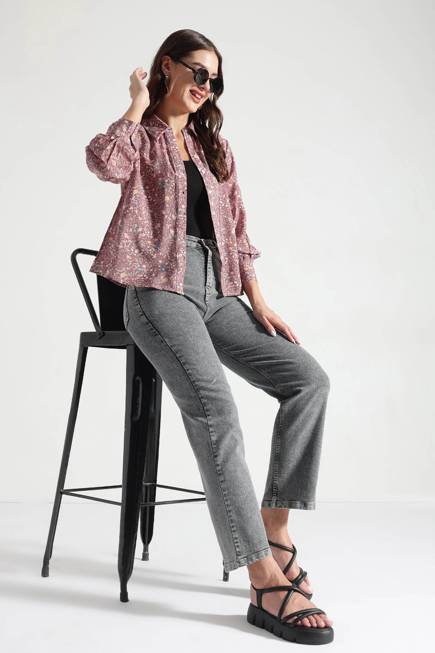 Autumn Bloom Button-Down Shirt - Fabravaa