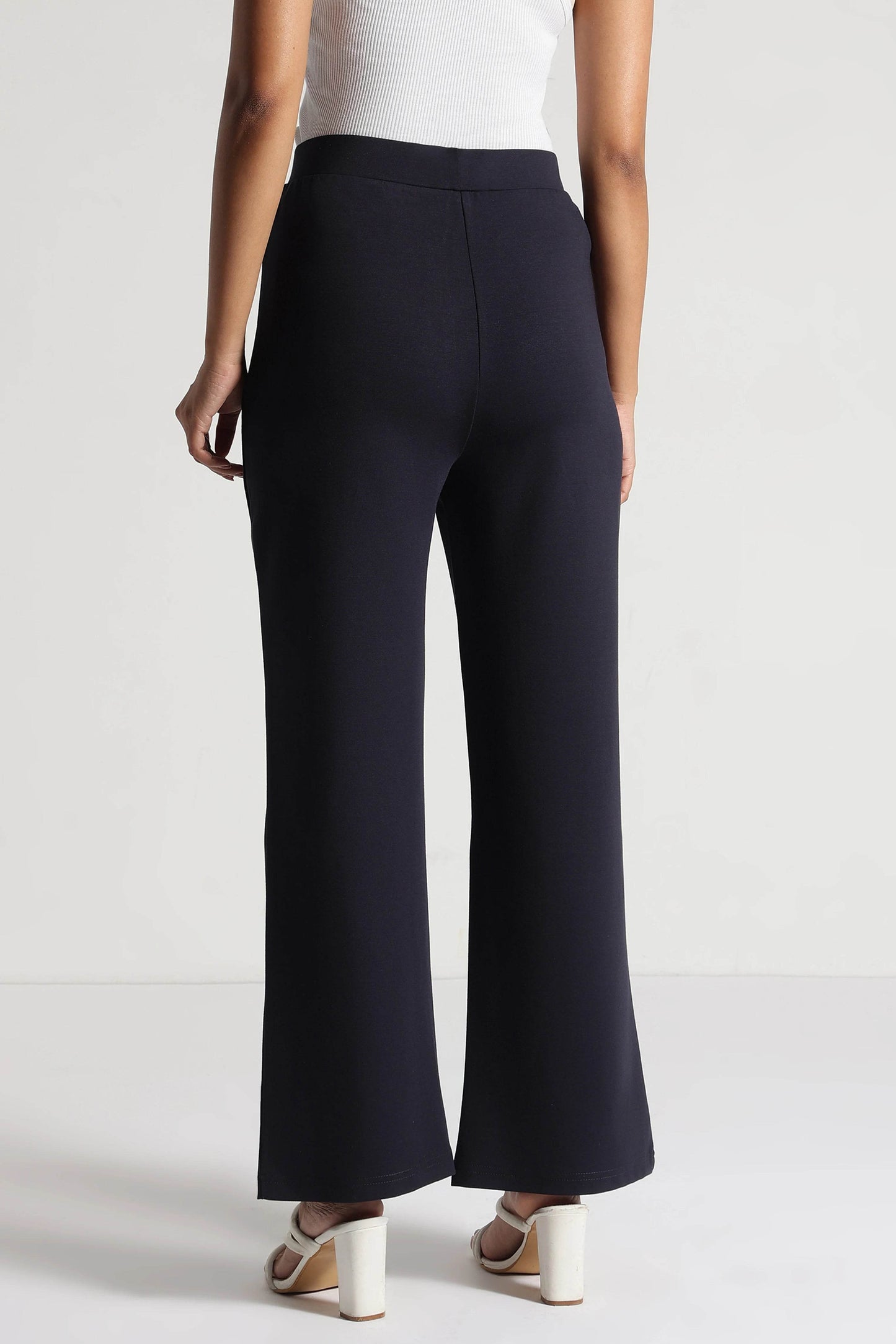 Navy Tencel Wide-Leg Everyday Pants - Fabravaa