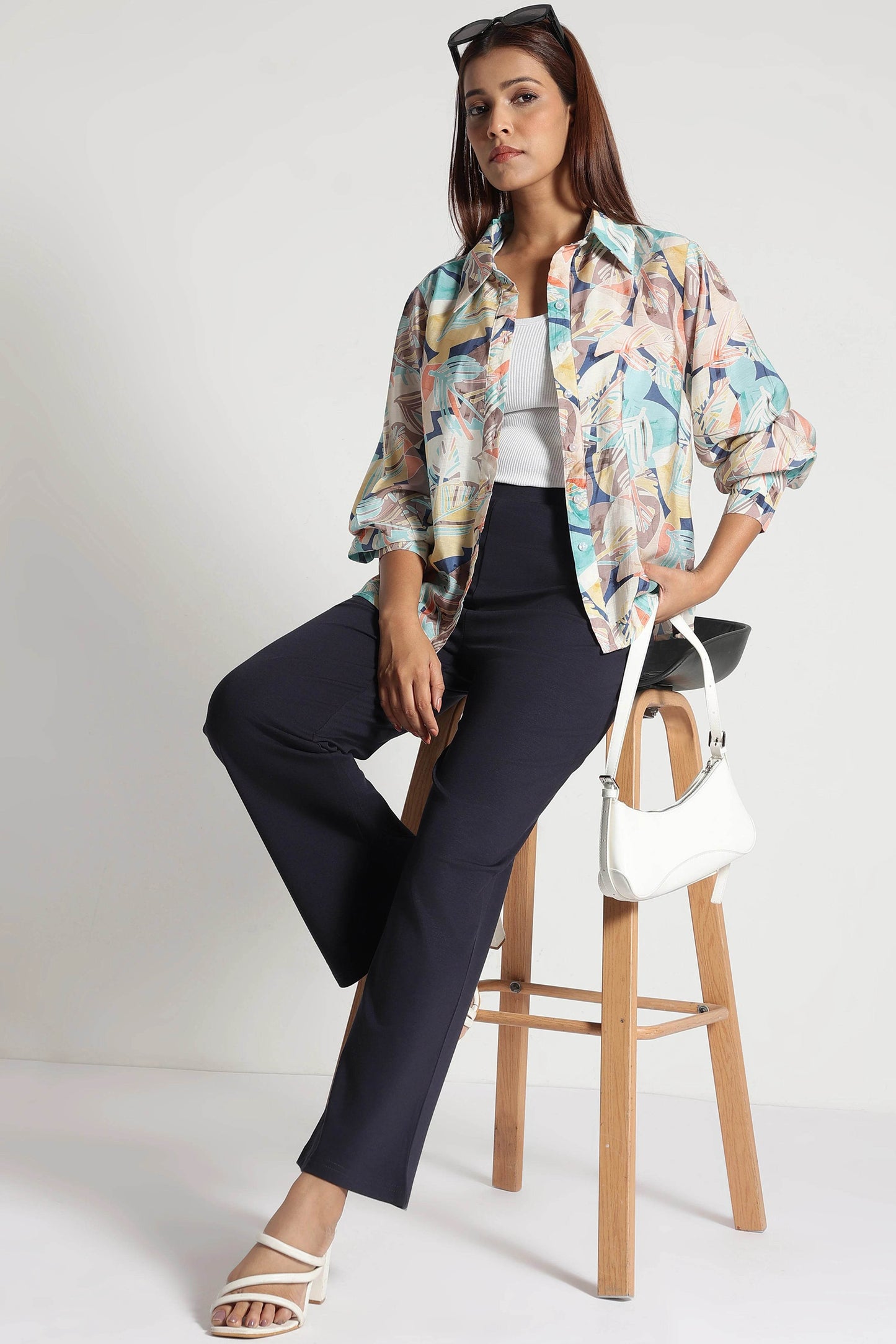 Navy Tencel Wide-Leg Everyday Pants - Fabravaa
