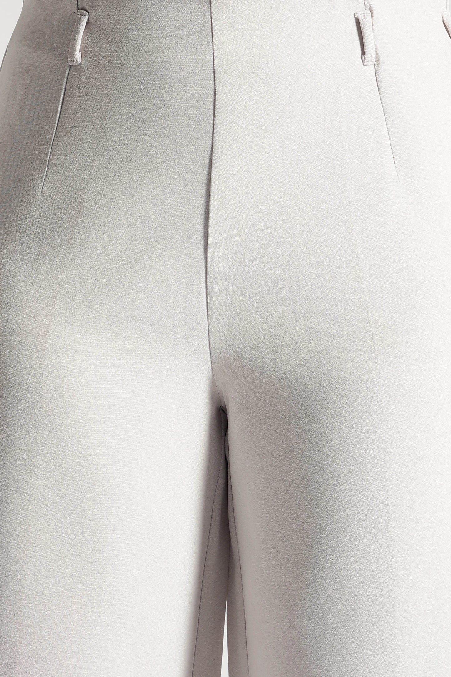 Off-White Cropped Wide-Leg Comfort Pants - Fabravaa