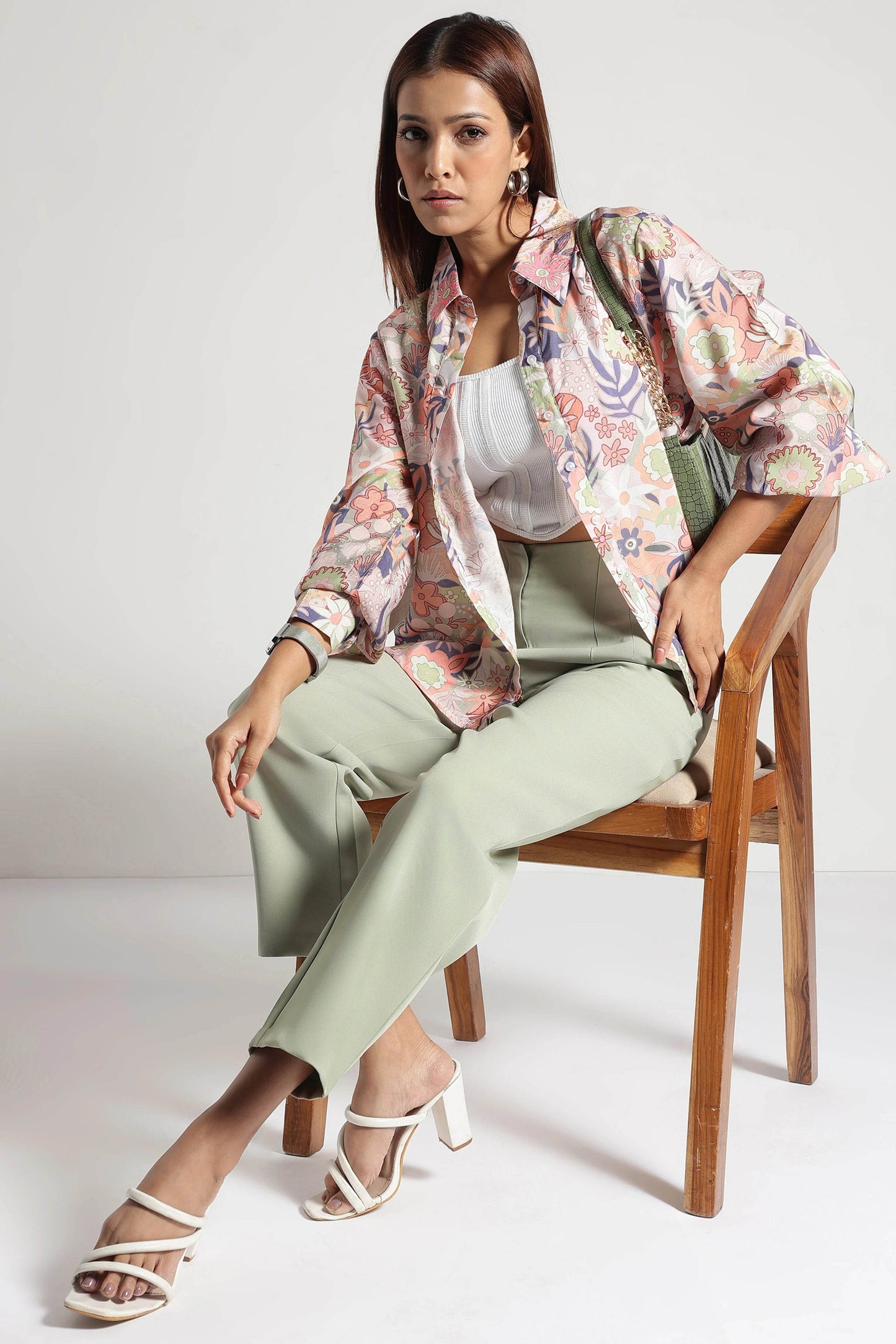 Sage Green StretchFit Cropped Pants - Fabravaa