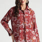 Maroon Floral Printed Viscose Shirt - Fabravaa