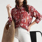 Maroon Floral Printed Viscose Shirt - Fabravaa