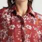 Maroon Floral Printed Viscose Shirt - Fabravaa