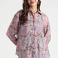 Pink Multicolor Floral Printed Viscose Shirt - Fabravaa