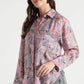 Pink Multicolor Floral Printed Viscose Shirt - Fabravaa