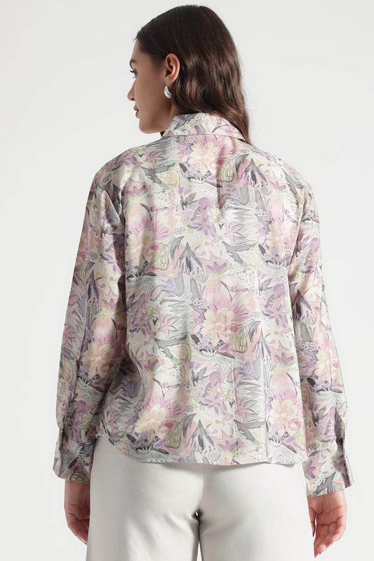 Pastel Floral Printed Viscose Shirt - Fabravaa