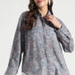 Navy Blue Paisley Printed Viscose Shirt - Fabravaa