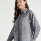 Navy Blue Paisley Printed Viscose Shirt - Fabravaa