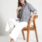 Navy Blue Paisley Printed Viscose Shirt - Fabravaa