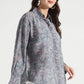 Navy Blue Paisley Printed Viscose Shirt - Fabravaa