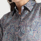 Navy Blue Paisley Printed Viscose Shirt - Fabravaa