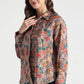 Rust Floral and Ikat Fusion Printed Viscose Shirt - Fabravaa