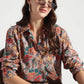 Rust Floral and Ikat Fusion Printed Viscose Shirt - Fabravaa