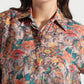 Rust Floral and Ikat Fusion Printed Viscose Shirt - Fabravaa
