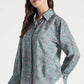 Dusty Teal Paisley Printed Viscose Shirt - Fabravaa