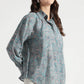 Dusty Teal Paisley Printed Viscose Shirt - Fabravaa