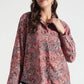 Rust Red Tropical Leaf Printed Viscose Shirt - Fabravaa