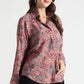 Rust Red Tropical Leaf Printed Viscose Shirt - Fabravaa
