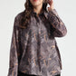 Brown Floral Patterned Relaxed Fit Shirt - Fabravaa