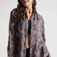 Brown Floral Patterned Relaxed Fit Shirt - Fabravaa