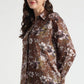 Brown Floral Print Button-Down Shirt - Fabravaa