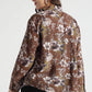 Brown Floral Print Button-Down Shirt - Fabravaa