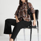 Brown Floral Print Button-Down Shirt - Fabravaa