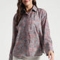 Red and Blue Paisley Viscose Printed Shirt - Fabravaa