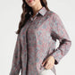 Red and Blue Paisley Viscose Printed Shirt - Fabravaa