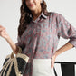 Red and Blue Paisley Viscose Printed Shirt - Fabravaa