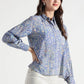 Midnight Blue Botanical Printed Viscose Shirt - Fabravaa