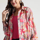 Sunset Bloom Multicolor Floral Viscose Shirt - Fabravaa