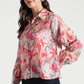 Sunset Bloom Multicolor Floral Viscose Shirt - Fabravaa